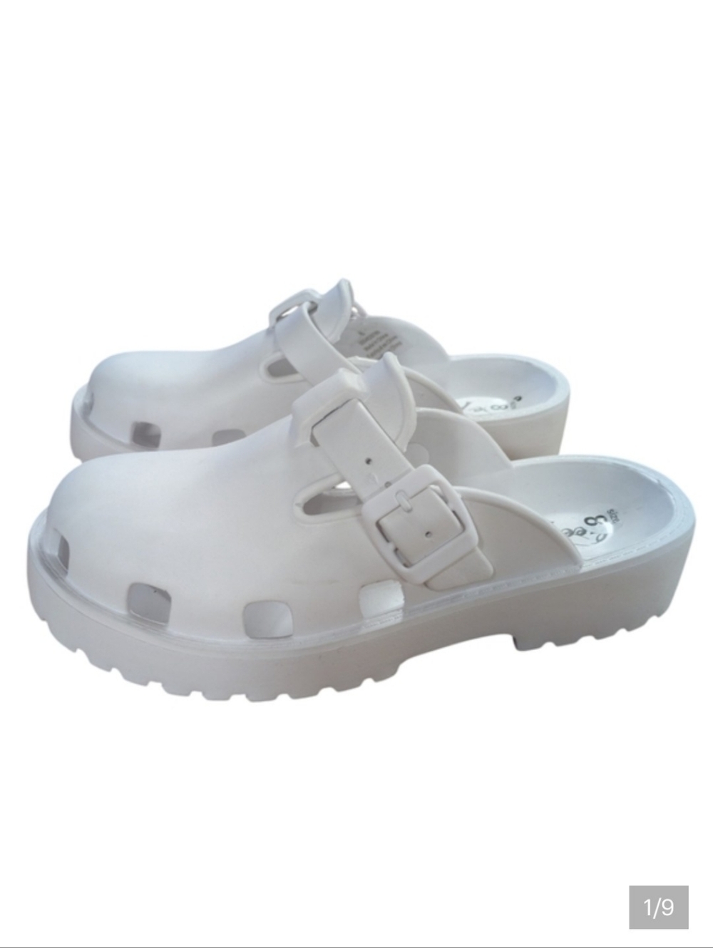 Free People Karlie Buckle Clogs White Size 8